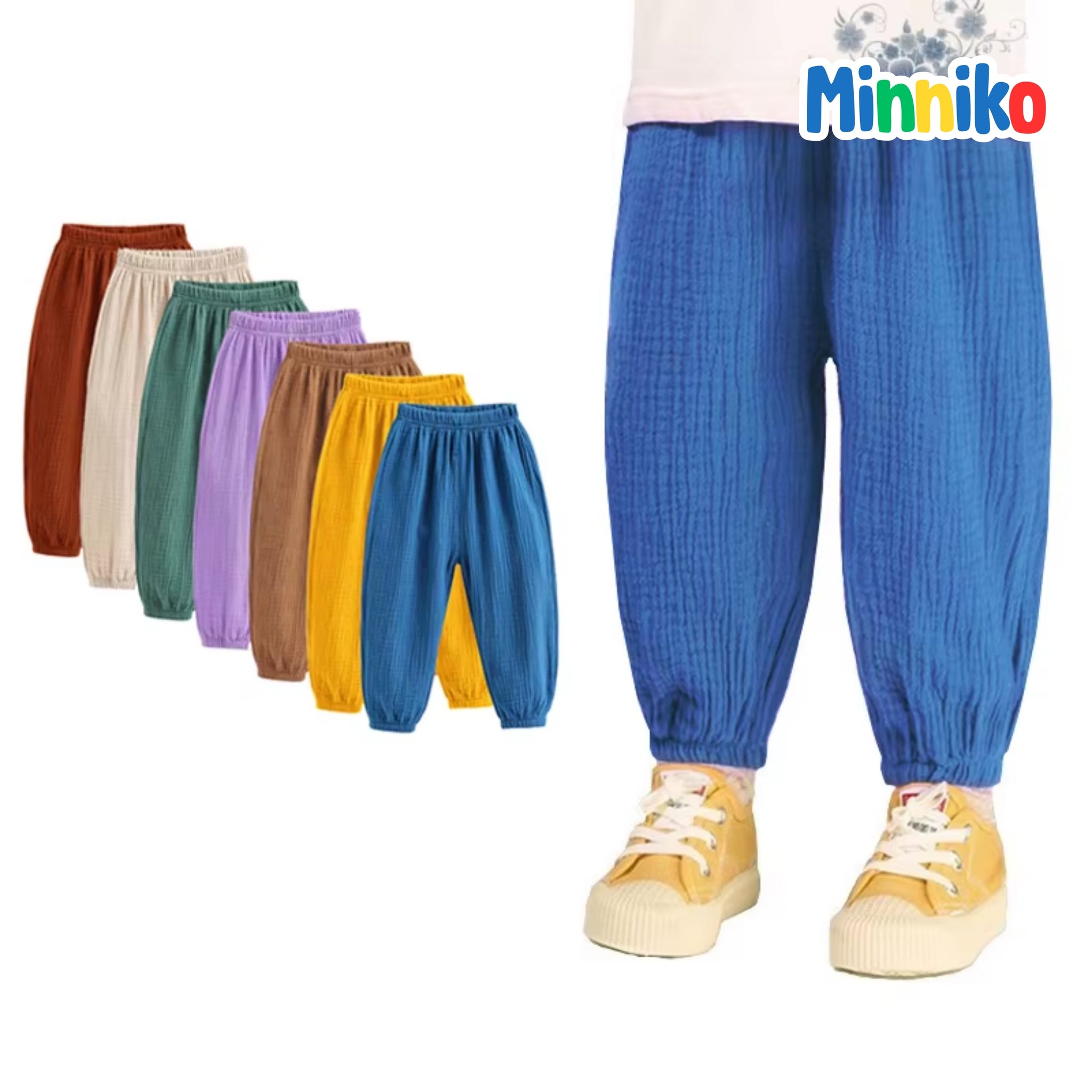 Çocuk Yazlık Elastik Harem Pantolon Unisex